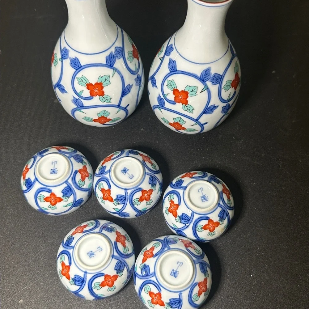 Japanese porcelain sake set